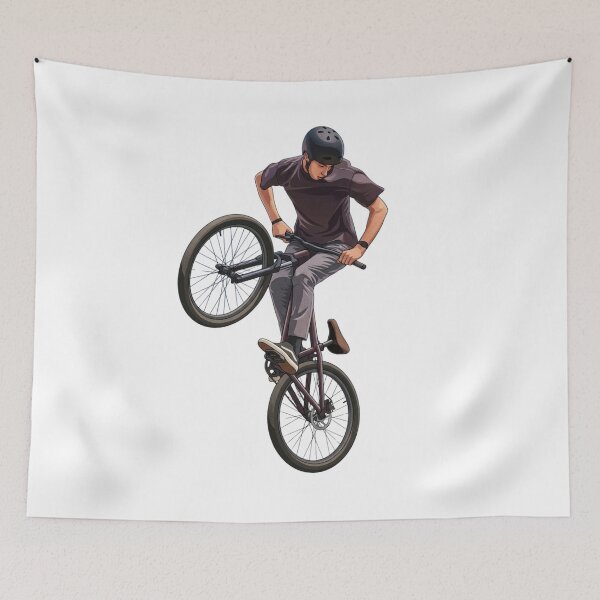Item preview, BMX Rider Performing Mid-Air Tailwhip Trick designed and sold by RafinaArt.
