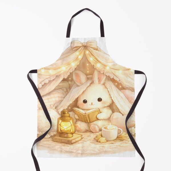 Item preview, Cute bunny reading under a blanket fort with fairy lights designed and sold by jgvisualarts.