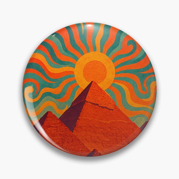 Item preview, Póster psicodélico alucinante de Giza | Vibrante paisaje urbano de pirámides egipcias | Arte surrealista de viajes por el antiguo desierto designed and sold by PaintedPixels01.