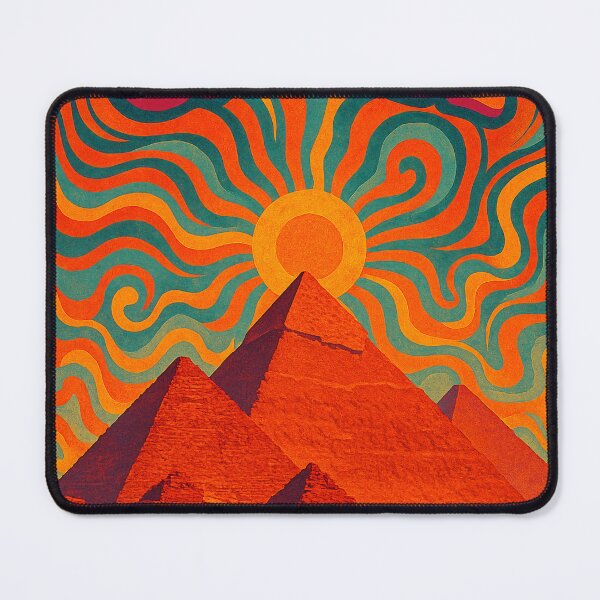 Item preview, Trippy Psychedelic Poster of Giza | Vibrant Egyptian Pyramid Cityscape | Surreal Ancient Desert Travel Art designed and sold by PaintedPixels01.