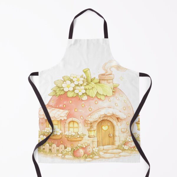 Item preview, Cute strawberry cottage house with flowers and chimney designed and sold by jgvisualarts.