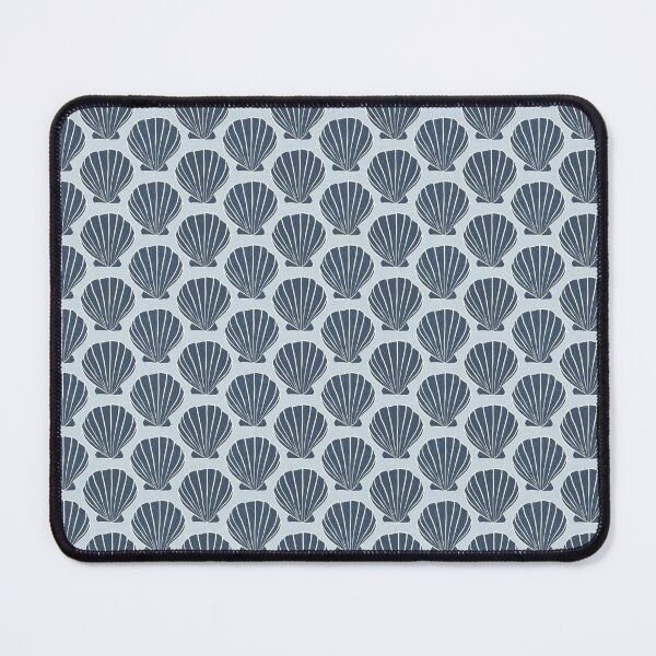 Item preview, coastal beach seaside blue scallop shells all over designed and sold by PrettywithColor.