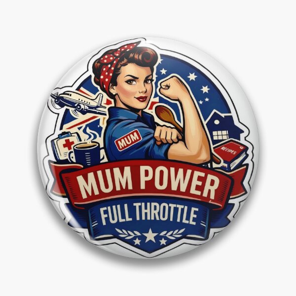 Item preview, Mum Power, Full Throttle retro Rosie the Riveter Inspired Design designed and sold by MuggyandMo.