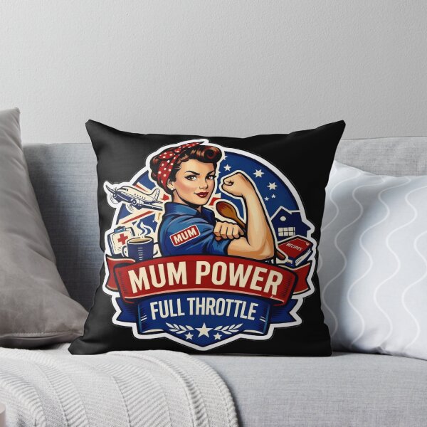Item preview, Mum Power, Full Throttle retro Rosie the Riveter Inspired Design designed and sold by MuggyandMo.
