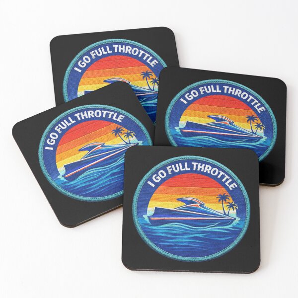 Item preview, I Go Full Throttle Jet Ski Lake Life Retro Sunset Water Sports designed and sold by CarantinedChaos.