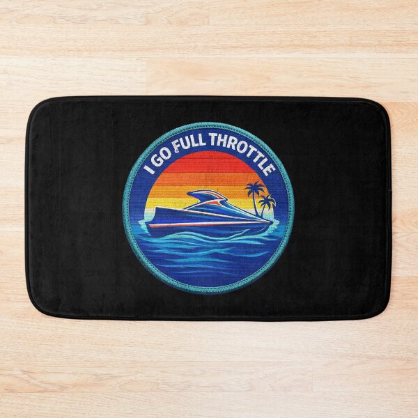 Item preview, I Go Full Throttle Jet Ski Lake Life Retro Sunset Water Sports designed and sold by CarantinedChaos.