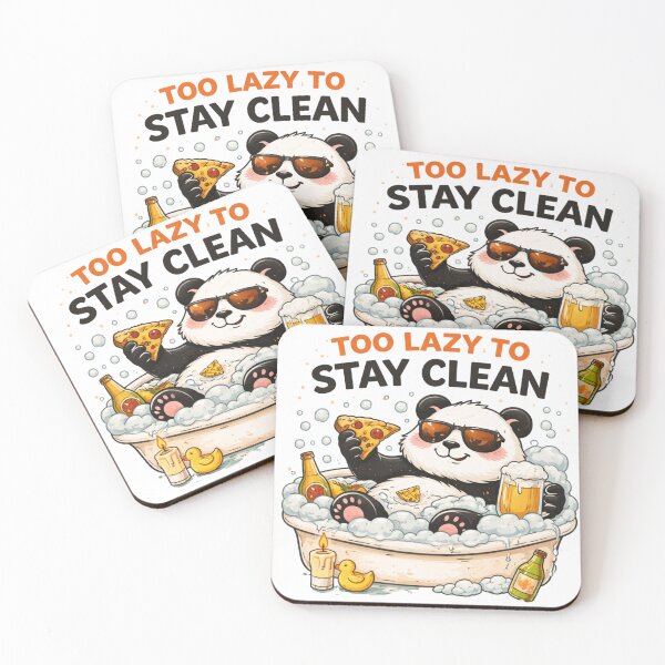 Item preview, Too Lazy To Stay Clean Funny Panda Bath Chill Design designed and sold by ZenvyraLab.