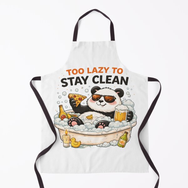 Item preview, Too Lazy To Stay Clean Funny Panda Bath Chill Design designed and sold by ZenvyraLab.
