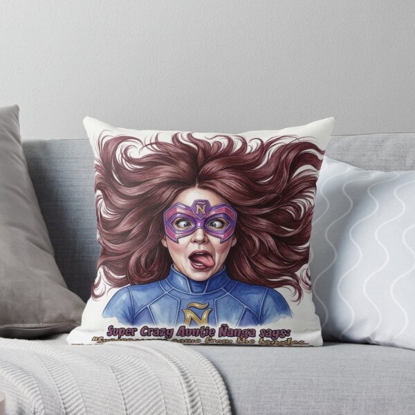 Item preview, Super Crazy Auntie Ñanga Messy Mane: Funny Brainy Superhero Art designed and sold by KabronX.
