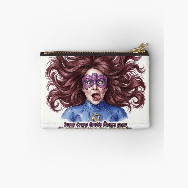 Item preview, Super Crazy Auntie Ñanga Messy Mane: Funny Brainy Superhero Art designed and sold by KabronX.