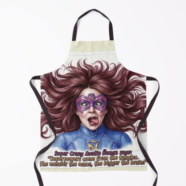 Item preview, Super Crazy Auntie Ñanga Messy Mane: Funny Brainy Superhero Art designed and sold by KabronX.