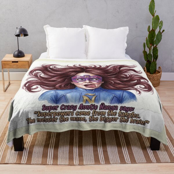 Item preview, Super Crazy Auntie Ñanga Messy Mane: Funny Brainy Superhero Art designed and sold by KabronX.