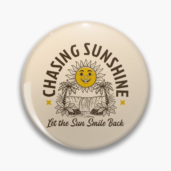 Item preview, Chasing Sunshine Retro Smiling Sun Tropical Waterfall Vintage Style Design designed and sold by adipra.