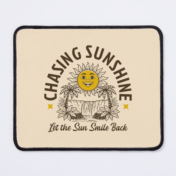 Item preview, Chasing Sunshine Retro Smiling Sun Tropical Waterfall Vintage Style Design designed and sold by adipra.