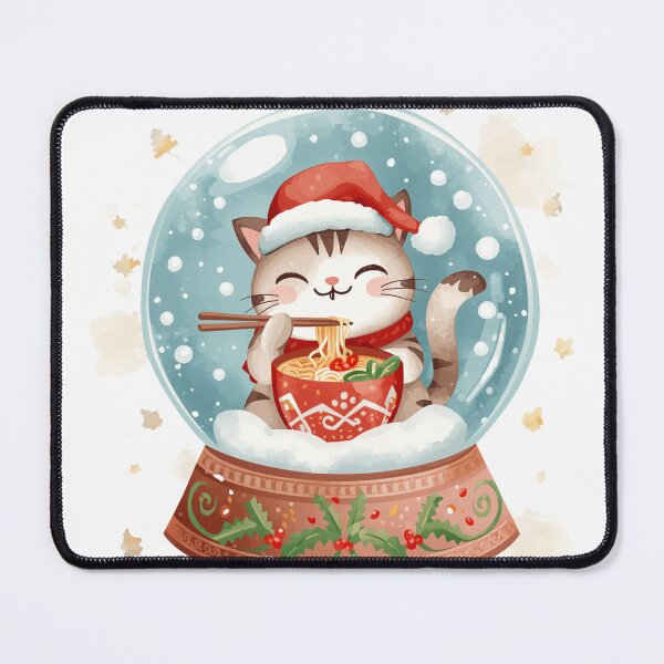 Item preview, Snow globe Cat eating ramen designed and sold by JosueShop101.