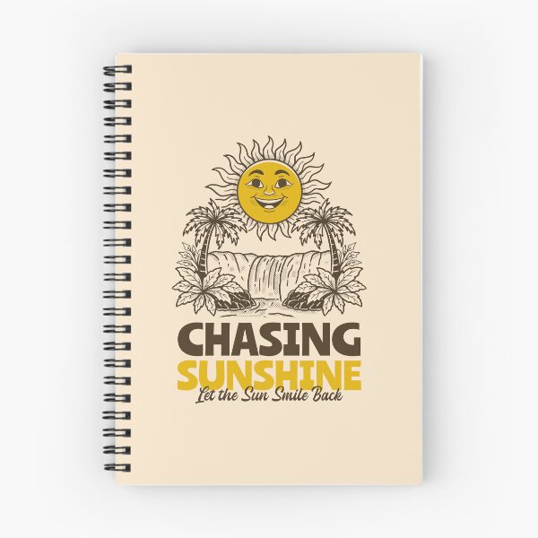 Item preview, Chasing Sunshine Retro Smiling Sun Tropical Waterfall Vintage Style Design designed and sold by adipra.