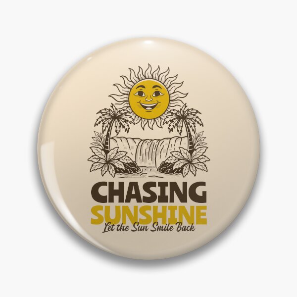 Item preview, Chasing Sunshine Retro Smiling Sun Tropical Waterfall Vintage Style Design designed and sold by adipra.
