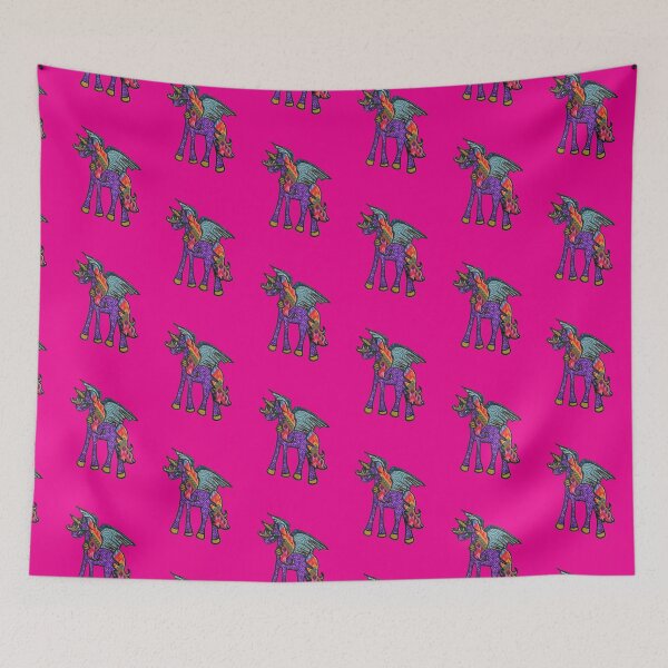 Item preview, Purple Colorful Tribal Print Winged Unicorn designed and sold by artbyomega.