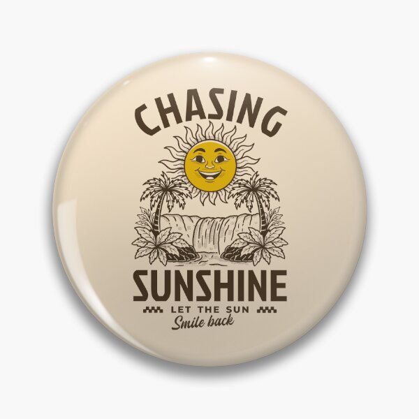 Item preview, Chasing Sunshine Retro Smiling Sun Tropical Waterfall Vintage Style Design designed and sold by adipra.