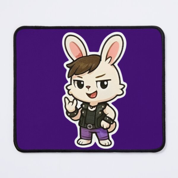Item preview, Punk Rock White Bunny Cartoon – Kawaii Rebel with Leather Jacket designed and sold by Good Vibes .