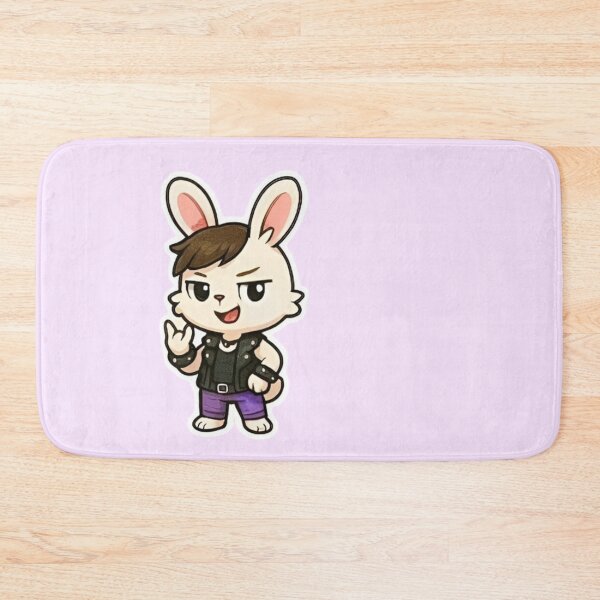 Item preview, Punk Rock White Bunny Cartoon – Kawaii Rebel with Leather Jacket designed and sold by Good Vibes .