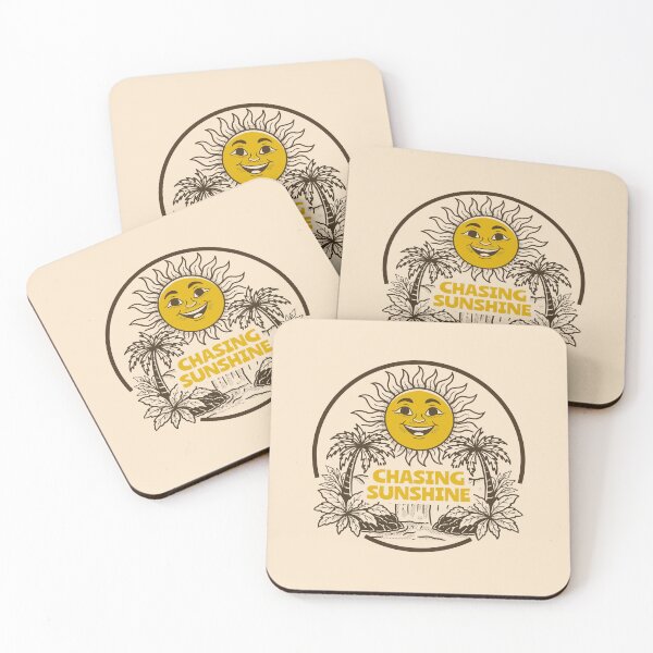 Item preview, Chasing Sunshine Retro Smiling Sun Tropical Waterfall Vintage Style Design designed and sold by adipra.