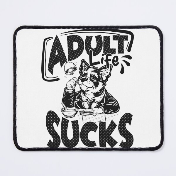 Item preview, Adult Life Sucks Funny Tired Dog Office Worker designed and sold by LunaPixelStudio.
