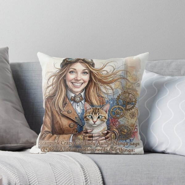 Item preview, Steampunk Auntie Ñanga Crazy Cat Lady: Victorian Gears & Whimsy Art designed and sold by KabronX.