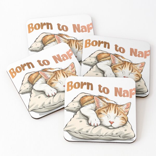 Item preview, Born To Nap Forced To Work Funny Sleeping Cat designed and sold by LunaPixelStudio.