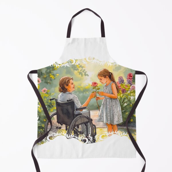 Item preview, Grandmother and granddaughter in wheelchair in the garden designed and sold by CeciliaGomezArt.
