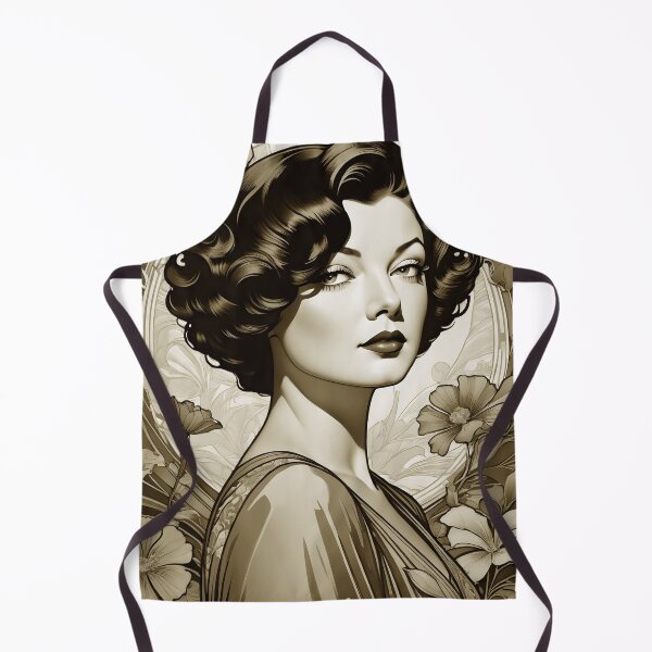 Item preview, Myrna Loy - Oblique Ink and Floral #24017 - Hollywood Legends Art Nouveau Illustration designed and sold by centuryretromedia.