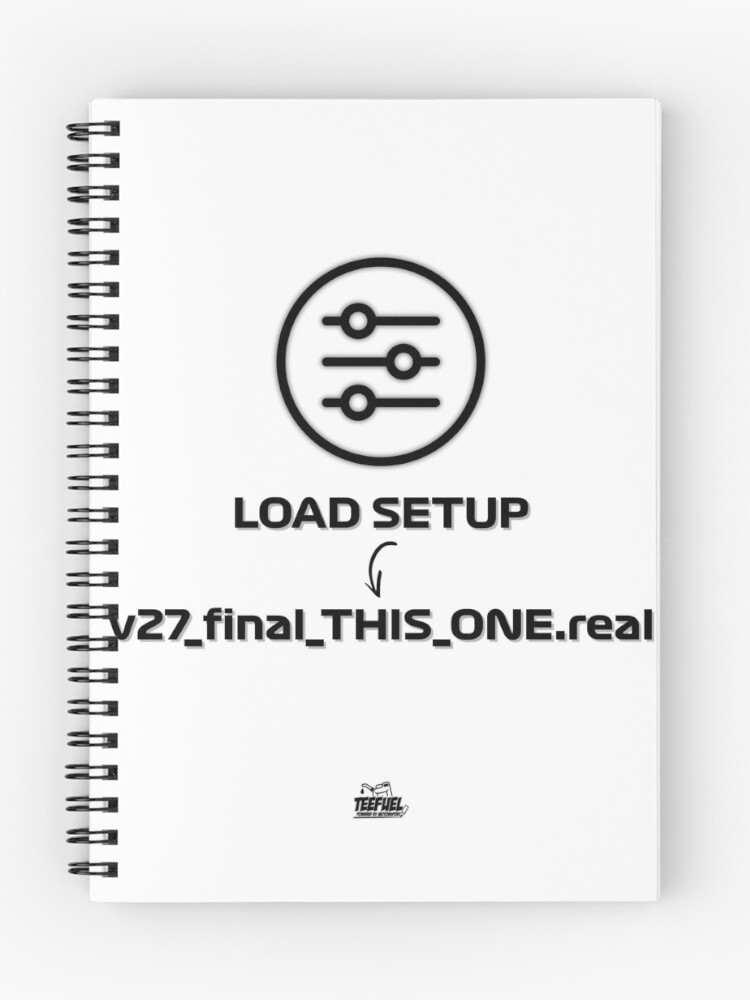 Thumbnail 1 of 3, Journal, Sim Racing Setup v27 Design | Racing Setup Motorsport Meme designed and sold by GozzillaSHOP.
