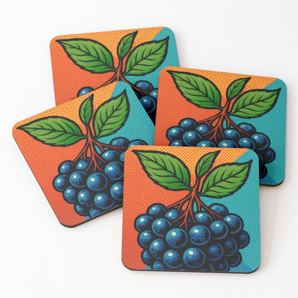 Item preview, Retro Pop Art Elderberry | Vibrant Wild Berry Illustration | Bold Natural Forest Fruit Aesthetic Design designed and sold by PaintedPixels01.
