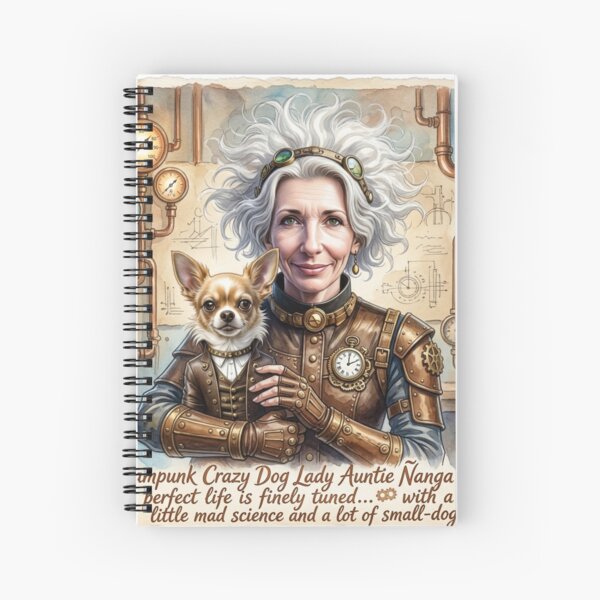 Item preview, Steampunk Auntie Ñanga Crazy Dog Lady: Mad Science & Chihuahua Art designed and sold by KabronX.