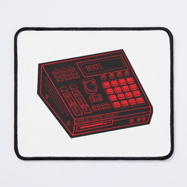 Item preview, MPC Beat Machine Hip Hop Producer Tee (Red Lines + Raisin Black Drop Shadow) – Boom Bap Sampler Beatmaker Streetwear T-Shirt designed and sold by analogdigitalvz.