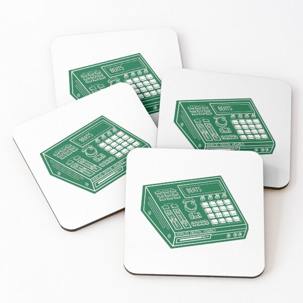 Item preview, MPC Beat Machine Hip Hop Producer Tee (White Lines + Cadmium Green Drop Shadow) – Boom Bap Sampler Beatmaker Streetwear T-Shirt designed and sold by analogdigitalvz.