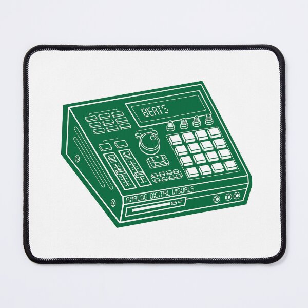 Item preview, MPC Beat Machine Hip Hop Producer Tee (White Lines + Cadmium Green Drop Shadow) – Boom Bap Sampler Beatmaker Streetwear T-Shirt designed and sold by analogdigitalvz.