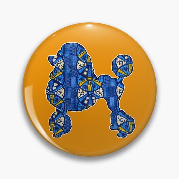 Item preview, Blu and Gold Disc African Print Poodle  designed and sold by artbyomega.