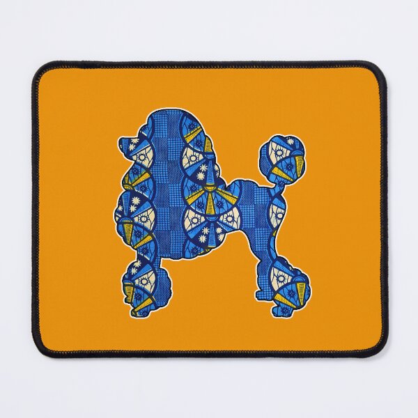 Item preview, Blu and Gold Disc African Print Poodle  designed and sold by artbyomega.