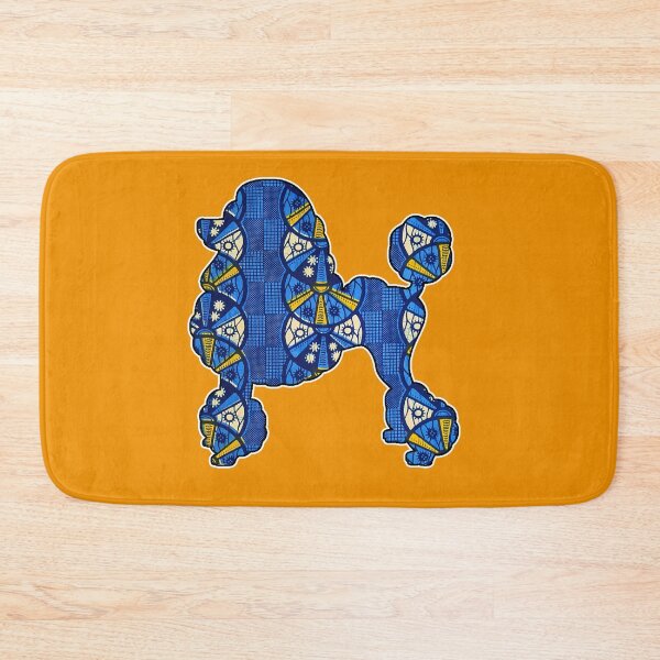Item preview, Blu and Gold Disc African Print Poodle  designed and sold by artbyomega.