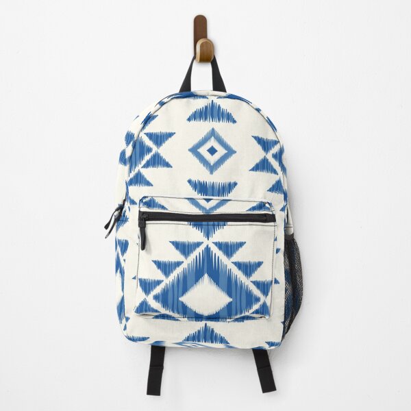Item preview, Indigo Ikat Geometric Seamless Pattern on Cream Background designed and sold by PAWIRADA.