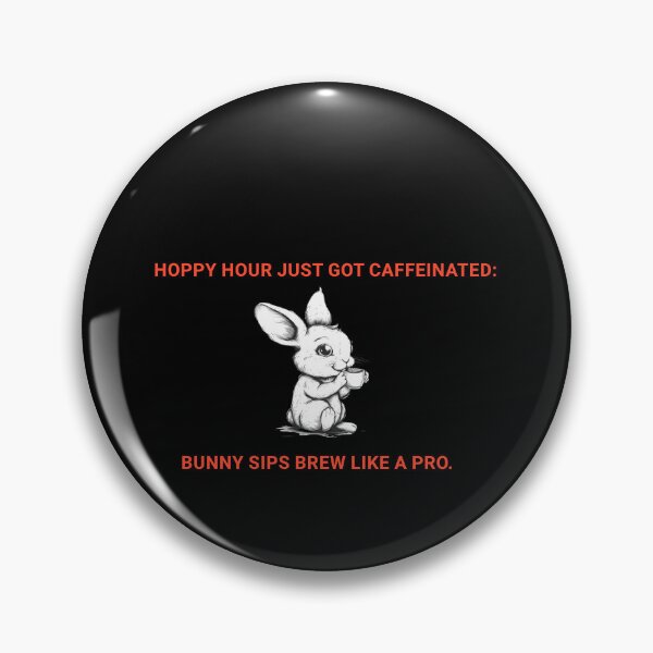 Item preview, Hoppy Hour Just Got Caffeinated Funny Coffee Bunny designed and sold by tineldesign.