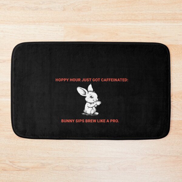 Item preview, Hoppy Hour Just Got Caffeinated Funny Coffee Bunny designed and sold by tineldesign.