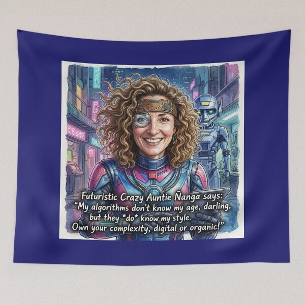 Item preview, Futuristic Auntie Ñanga Cyberpunk Style: Digital Complexity Art designed and sold by KabronX.