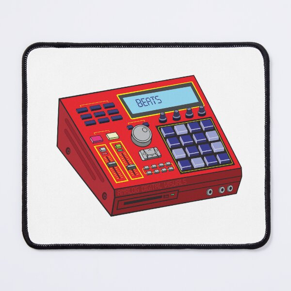Item preview, MPC Beat Machine Hip Hop Producer Tee (Red + Cosmic Cobalt Colorway) – Boom Bap Sampler Beatmaker Streetwear T-Shirt designed and sold by analogdigitalvz.