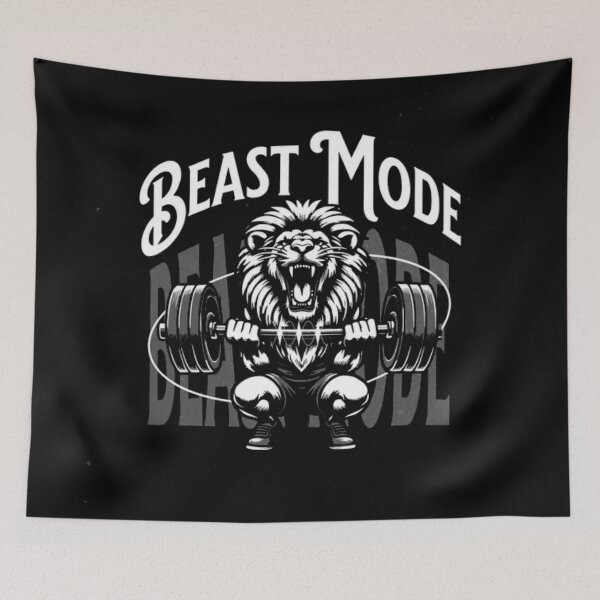 Item preview, Beast Mode Lion Weightlifting - Gym Motivation Barbell Squat designed and sold by GenZFashion000.