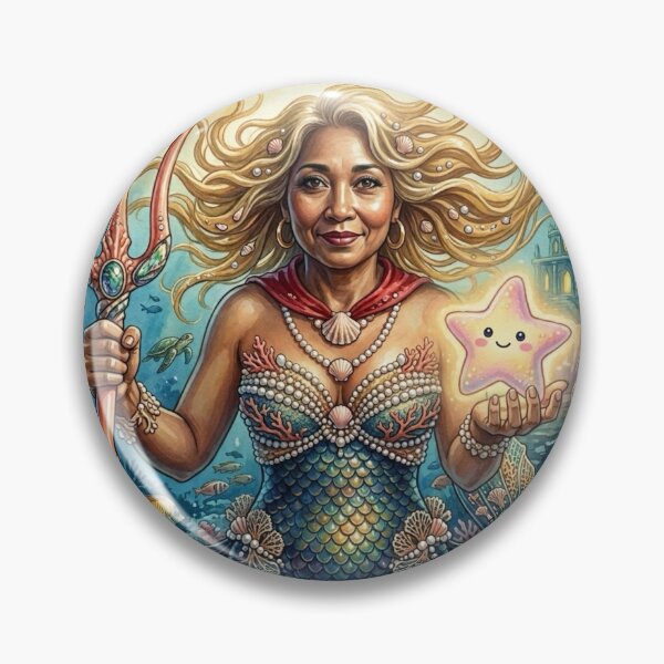 Item preview, Crazy Mermaid Auntie Ñanga: Tropical Ocean Fantasy Art designed and sold by KabronX.