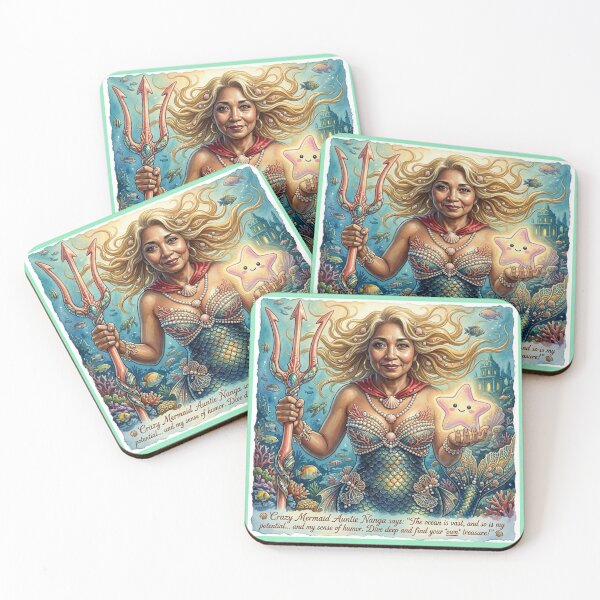 Item preview, Crazy Mermaid Auntie Ñanga: Tropical Ocean Fantasy Art designed and sold by KabronX.