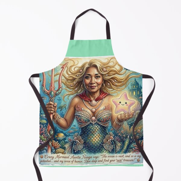Item preview, Crazy Mermaid Auntie Ñanga: Tropical Ocean Fantasy Art designed and sold by KabronX.