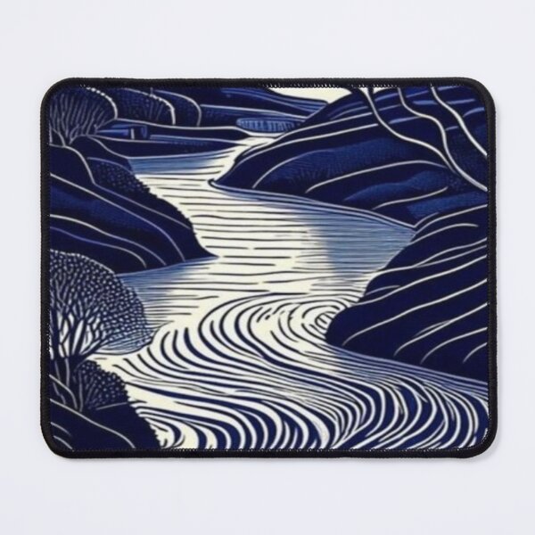 Item preview, Beautiful royal blue line pattern landscape  designed and sold by NivyasArtistry.